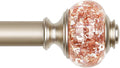 Curtain Rods for Windows 48 to 84 Inch, USFOOK 7/8 Inch Rose Gold Curtain Rod 32 to 86 Inch, Telescoping Splicing Drapery Rods with Decorative Translucent Finials