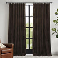 RYB HOME Brown Velvet Curtains 72 inches with Hook Belt, Soft Fabric Room Darkening Thermal Insulated Luxurious Home Decor Curtains for Living Room Bedroom, W 52" x L 72", 2 Panels Set