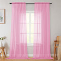 Pink Sheer Curtains for Bedroom Living Room 96 Inches Long 2 Panels, Modern Airy Soft Lightweight Rod Pocket Light Filtering Sheer Curtains Drapes, Pink, Each 42" Wx96 L Inch