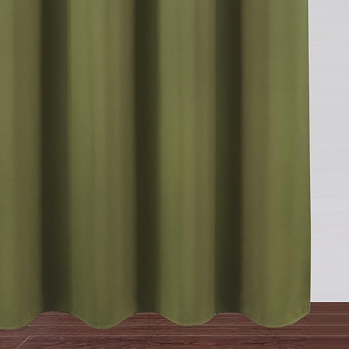 LEMOMO Blackout Curtains 38 x 84 inch/Olive Green Curtains Set of 2 Panels/Thermal Insulated Room Darkening Bedroom Curtains