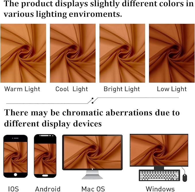 Lecloud Orange Sheer Curtains 96 Inches Long 2 Panels, Light Filtering Voile Airy Curtains, Balance Light Privacy Window Treatments with Rod Pocket for Bedroom Living Room, Each 42" W x 96" L