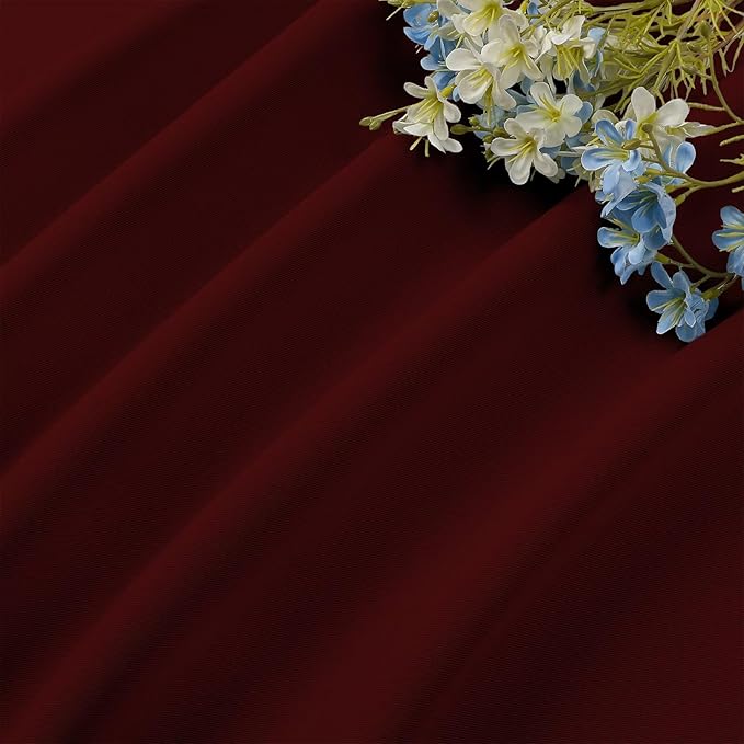 CUCRAF Burgundy Red Blackout Curtains 45 inch Length 2 Panels Set, Rod Pocket Room Darkening Drapes for Bedroom Living Room, Insulated Thermal Light Blocking Window Curtain (W52 x L45 Inch)