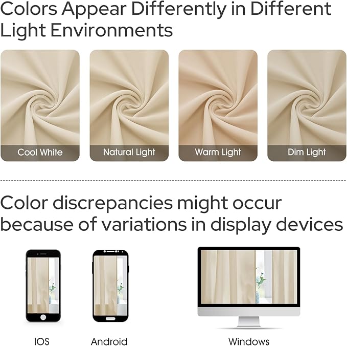 HOMEIDEAS Non-See-Through Beige Privacy Sheer Curtains, 52 X 72 Inches Long 2 Panels Taupe Sheer Curtains Light Filtering Window Drapes for Bedroom Living Room