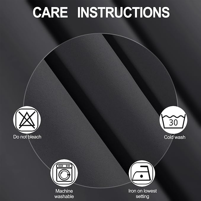 LEMOMO Blackout Curtains 42 x 63 inch/Dark Grey Curtains Set of 2 Panels/Thermal Insulated Room Darkening Bedroom Curtains