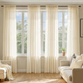 MIULEE Butter Cream Sheer Curtains 63 Inches Long, 4 Panels Set, Rod Pocket Voile Drapes Light Filtering and Semi Transparent, Elegant Window Treatments for Bedroom Living Room,54 x 63 Inches