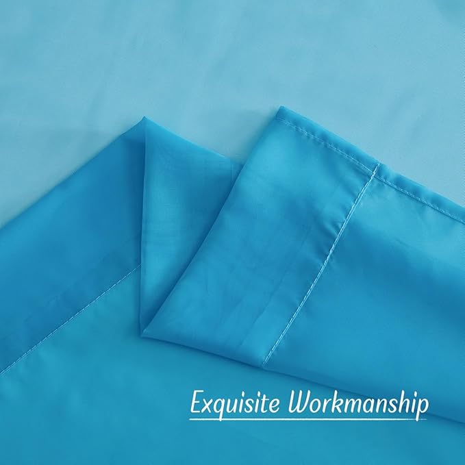 NICETOWN Bedroom Curtains for Windows 84 inch Length, Grommet Casual Voile Sheer with Light Filtering Drapes Airy & Elegant for Nursery/Living Room, Teal, Set of 2, W54 x L84