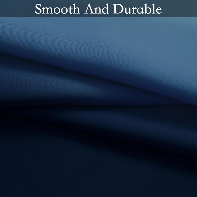 SimpleHome Ombre Room Darkening Curtains for Boys Bedroom, Gradient Grey White to Blue Light Blocking Thermal Insulated Grommet Window Curtain for Living Room,1 Panel, 52x84 inches