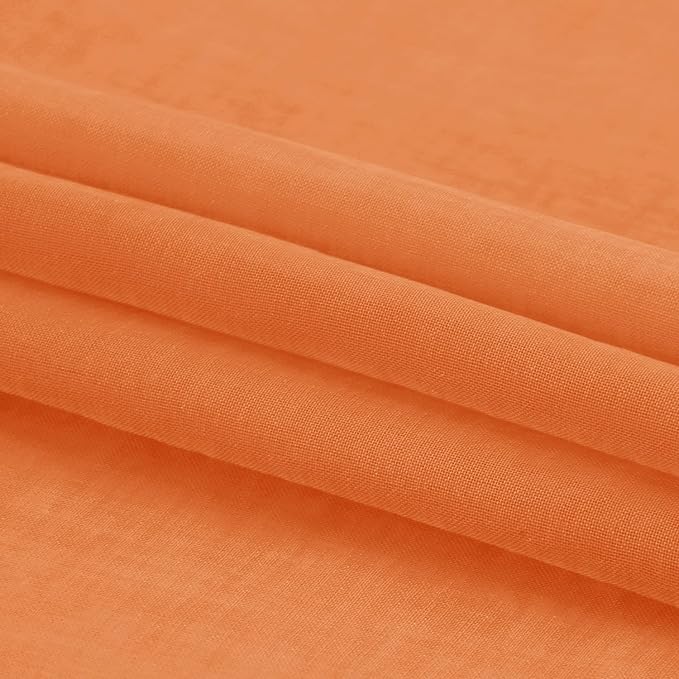 DWCN Sheer Curtains 45 inches Long 2 Panels Set, Rod Pocket Orange Voile Sheer Drapes Airy & Lightweight Elegant Home Decoration Window Coverings for Loft, 2pcs, W52 x L45