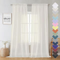 Lecloud Sheer Curtain Panels Set 96" Inches Long, Solid Voile Light Filtering Airy Curtains Window Treatment Drapes for Living Room, 2 Panels Elegant Bedroom Sheer Curtains, Ivory, 40" Wx96 L
