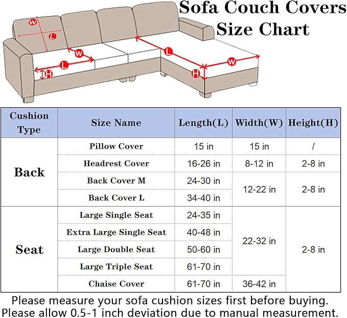 Soothing Home Sofa Covers, Sofa Hero Covers, Wear-Resistant Universal Couch Covers Washable Stretch Sectional Couch Cushion Covers (Grey,Headrest Cover)