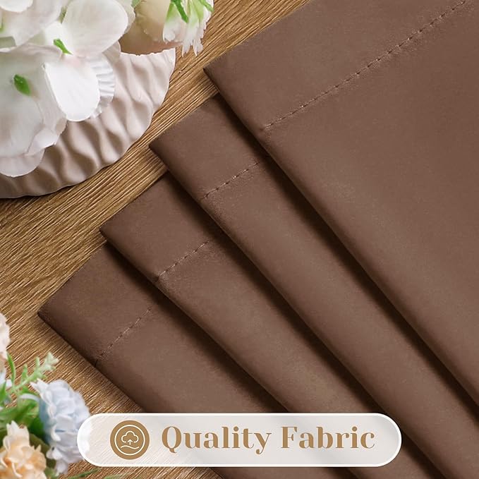 HOMEIDEAS Non-See-Through Brown Privacy Sheer Curtains, 52 X 63 Inches Long 2 Panels Sheer Curtains Light Filtering Window Drapes for Bedroom Living Room