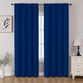 CUCRAF Royal Blue Blackout Curtains 96 inch Length 2 Panels Set, Rod Pocket Room Darkening Drapes for Bedroom Living Room, Insulated Thermal Light Blocking Window Curtain (W52 x L96 Inch)