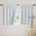 RYB HOME White 100% Blackout Curtains, Short Thermal Insulated Heat & UV Blocking Total Room Darkening Privacy Drapes for Small Window, Width 42 by Length 36, White, 2 Panels