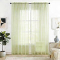 SpaceDresser Check Sheer Curtains 108 Inches 2 Panels Set, Rod Pocket Plaid Window Curtain for Living Room, Sage Green Semi Sheer Drapes for Kitchen Bedroom Children Room Yard（Sage Green, 52W x 108L）
