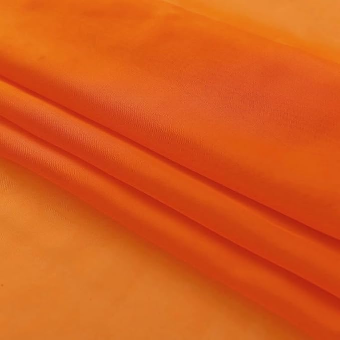 SpaceDresser Orange Sheer Curtains 4 Panels Rod Pocket Semi-Sheer Curtain 90 Inches Long Light Filtering Voile Window Drapes for Bedroom Living Room Kitchen, Each 52W x 90L