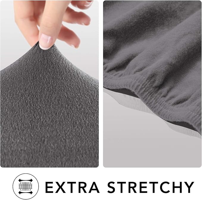 PureFit Super Stretch Chair Sofa Slipcover – Spandex Non Slip Soft Couch Sofa Cover, Washable Furniture Protector with Non Skid Foam and Elastic Bottom for Kids, Pets （Chair, Light Gray）