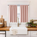 RYB HOME 100% Blackout Short Curtains for Small Window, Thermal Insulated Total Room Darkening Noise Reducing Curtains for Kitchen Bathroom Basement, 42 inches Wide by 48 inches Long, Peach Pink