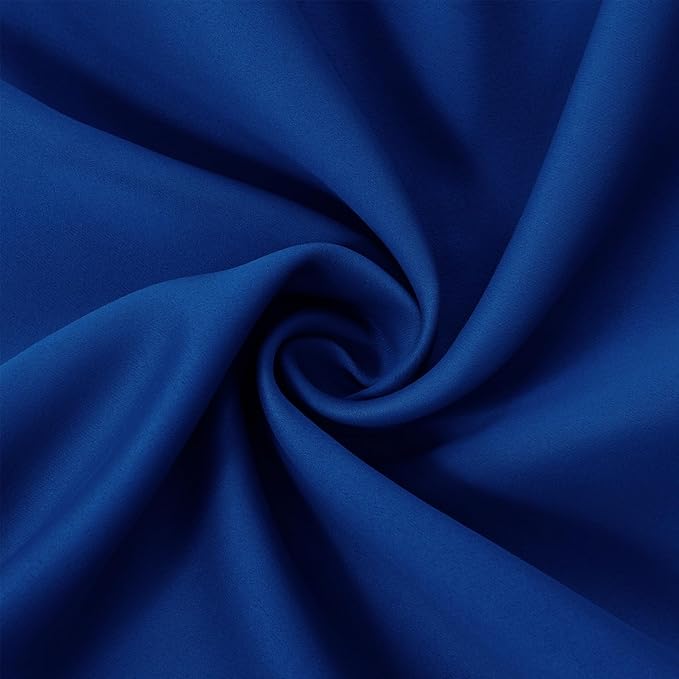 LEMOMO Blackout Curtains 52 x 63 inch/Royal Blue Curtains Set of 2 Panels/Thermal Insulated Room Darkening Bedroom Curtains