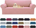 Cupuamon 2026 New Stretch Oversized Sofa Slipcovers Couch Sofa Cover for 4 Seater Furniture Protector Covers with Elastic Bottom Jacquard Fabric Small Checks for Pets, Kids - Dusty Pink