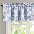 H.VERSAILTEX Blackout Curtain Valances for Kitchen Window/Living Room/Bathroom Privacy Added Rod Pocket Home Decoration Winow Valance, 52" W x 18" L, Floral in Storm Blue