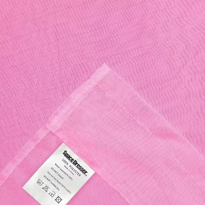 SpaceDresser Basic Rod Pocket Sheer Voile Window Curtain Panels Pink 1 Pair 2 Panels 70 Width 72 Inch Long for Kitchen Bedroom Children Living Room Yard（Pink, 70W x 72L）