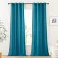 NICETOWN Peacock Green Sheer Curtains, & Drapes, Grommet Semi Sheer Linen Curtains Privacy with Light Filtering Window Treatments for Children, Adult Room/Kids Room, W52 x L108, 2 Panels