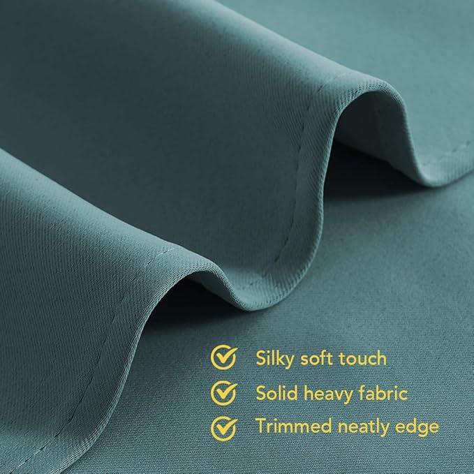 NICETOWN Blackout Curtain Panels for Bedroom, 2 Panels, W42 x L60 inches, Sea Teal, Thermal Insulated Grommet Top Blackout Draperies and Drapes