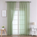 Sheer Green Curtains for Bedroom Living Room 90 Inches Long 2 Panels Set, Soft Airy Light Filtering Sheer Window Treatments, Modern Rod Pocket Curtains Drapes, Each 59" Wx90 L Inch