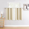 ChrisDowa Small Window Curtains for Kitchen and Bedroom - Grommet Short Thermal Insulated Room Darkening Curtains (2 Panels, Beige, 52 x 36 Inch)