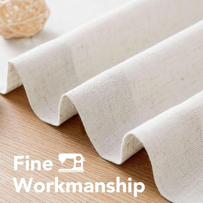 Elegant Natural Linen Blended Energy Efficient Light Filtering Linen Textured Curtains/Nickel Grommet Window Treatments Panels/Drapes (Set of 2, Natural, 52"W x 45"L )