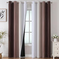 Estelar Textiler Brown and Greyish White Gradient Blackout Curtains 102 Inches Long for Bedroom, Thermal Insulated Full Room Darkening Ombre Grommet Drapes for Living Room, 52Wx102L, 2 Panels