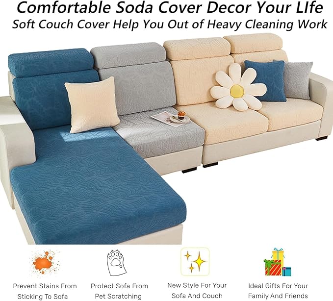 Soothing Home Sofa Covers, Sofa Hero Covers, Wear-Resistant Universal Couch Covers Washable Stretch Sectional Couch Cushion Covers (Yellow,Pillow Cover)
