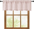 OWENIE Blush Pink Valances for Windows 1 Pcs, Light Filtering Textured Farmhouse Short Small Valance Curtains for Bathroom Basement Living Room, Rod Pocket Half Curtains Over Sink, 60" W by 16" L