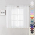Lecloud White Sheer Curtains 54 Inch Length 2 Panels, Voile Bedroom Curtains for Windows, Airy Lightweight Dual Rod Pocket Curtain Drapes Window Treatments, Each Panel 42 X 54 Inch