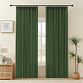 IVAPUPU Pinch Pleated Curtains 90 Inch Length 2 Panels for Living Room, Light Filtering Linen Blend Semi Sheer Pleated Curtain with Rings Modern Back Tab Drapes for Bedroom Office, 40x90, Olive Green