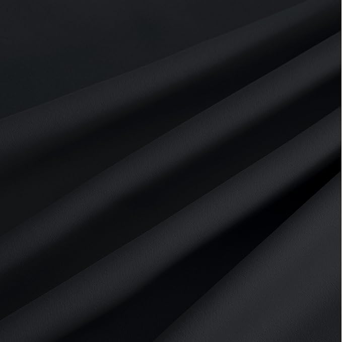 NICETOWN Room Darkening Draperies Curtains Panels, 2 Panels Black W52 x L84
