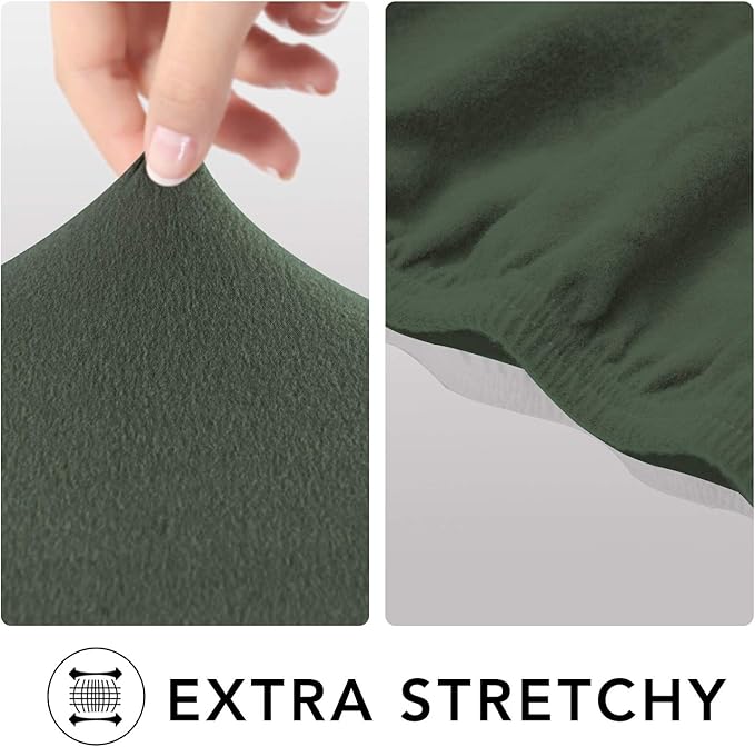 PureFit Super Stretch Sofa Slipcover – Spandex Non Slip Soft Couch Sofa Cover, Washable Furniture Protector with Non Skid Foam and Elastic Bottom for Kids, Pets （Loveseat, Grayish Green）