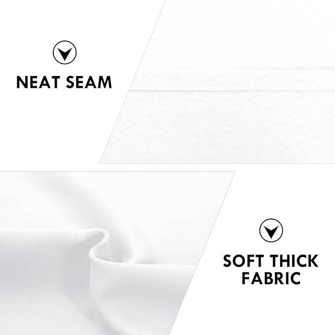 DWCN White Curtains for Living Room Thermal Insulated, 50% Light Blocking Curtains for Bedroom, Dining Room Window, W 70x L 84 Inch, Set of 2 Rod Pocket Curtain Panels