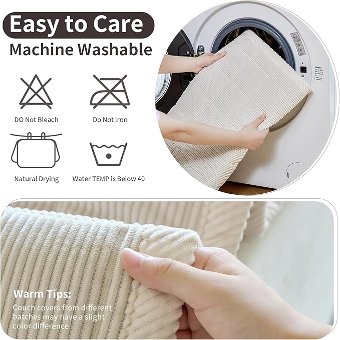 Couch Covers for Dogs Washable, Non Slip Couch Covers for Loveseat Sofa Pet Friendly, Soft Fuzzy Sofa Covers for Pet, Dog Couch Cover Furniture Protector(1PC,Beige White,27.6"x70.9")