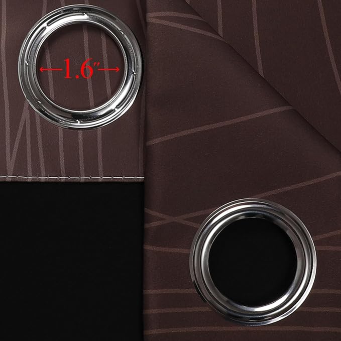 Estelar Textiler Brown and Greyish White Gradient Blackout Curtains for Sliding Door, Thermal Insulated Ombre Drapes, Full Light Blocking Energy Saving Curtains for Living Room,52Wx108L,2 Panels