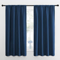 NICETOWN Kitchen Curtains, Short Blackout Curtains & Drapes, Moroccan Blue, 42" Wide by 54" Long, 2 PCs, Thermal Insulated Blackout Curtain Panels for Kids Room, Play Room