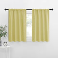 NICETOWN RV Bunk Curtains, Paler Yellow, 2 Panels, W42 x L30 -Inch, Kitchen Window Curtains Over Sink, Thermal Insulated Rod Pocket Blackout Blinds & Drapes for Small Windows