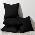 Topfinel Decorative 20x20 inch Black Throw Pillow Covers Cushion Cases, Set of 4 Soft Velvet Modern Double-Sided Designs, Mix and Match for Home Decor, Pillow Inserts Not Included