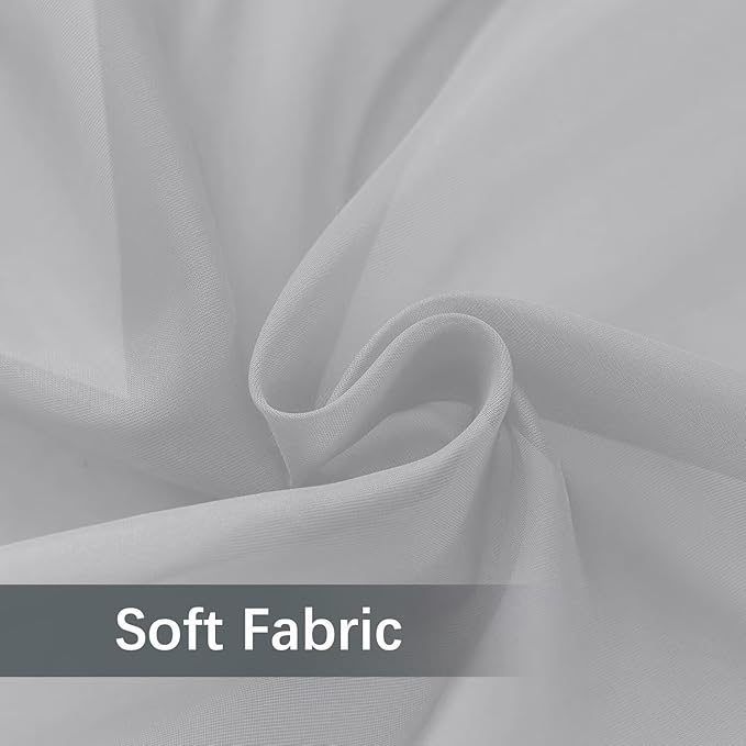 youleyar Solid Sheer Rod Pocket Curtain Voile Draperies 2 Panels White Beige Black Grey Ivory 52 Inch Width 96 Inch Long 1 Pair for Kitchen Bedroom Children Living Room Yard (Silver Grey,52Wｘ96L)