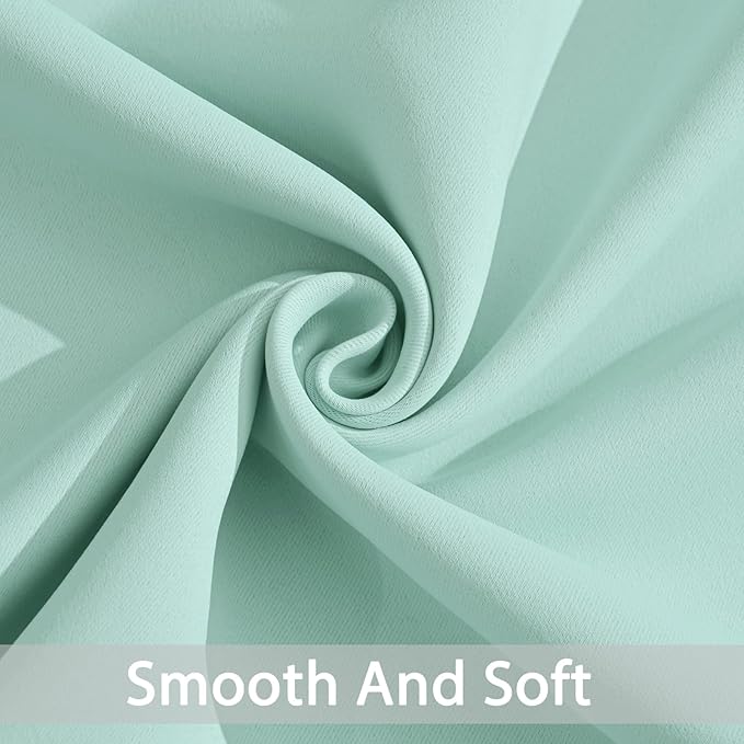 Yakamok Blackout Curtains Room Darkening Thermal Insulated Window Panels,Solid Grommet Top Drapes for Bedroom/Living Room(42Wx63L, Aqua, 2 Panels)