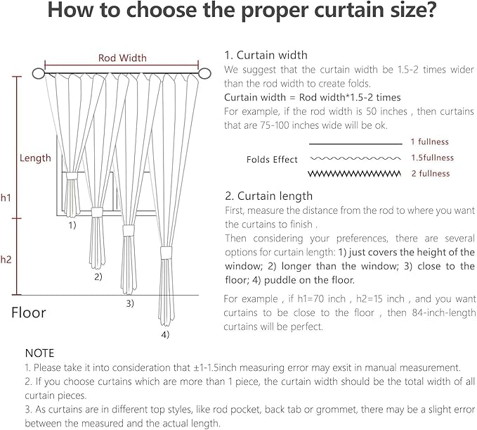 Joydeco Linen Curtains 96 Inch Length 2 Panel Sets,Light Filtering Curtains for Bedroom 52 Inch Wide Living Room Drapes with Back Tabs & Rod Pockets (W52 x L96 Inch, Linen)