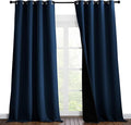 NICETOWN 100% Blackout Blinds, Set of 2, 52 inches x 102 inches, Laundry Room Decor Window Treatment Curtains for Large Patio Sliding Door, Thermal Insulated Moroccan Blue Curtains for Bedroom
