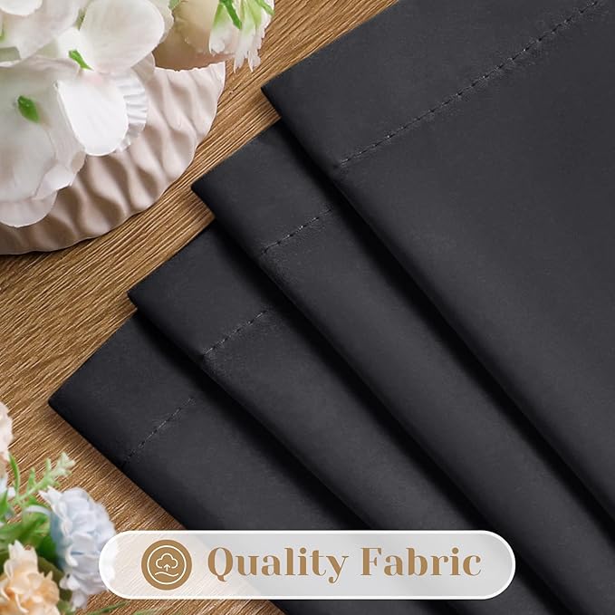 HOMEIDEAS Halloween Non-See-Through Black Privacy Sheer Curtains, 52 X 84 Inches Long 2 Panels Sheer Curtains Light Filtering Window Drapes for Bedroom Living Room
