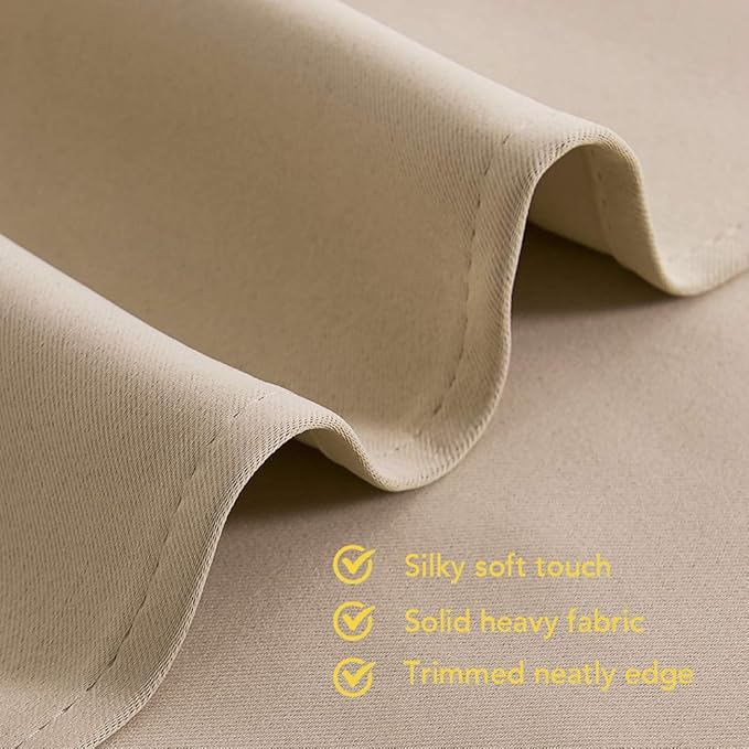 NICETOWN Room Darkening Draperies Window Curtain Panels, Thermal Insulated Grommet Room Darkening Curtains for Bedroom (Biscotti Beige, 2 Panels, W60 x L84 -inch)