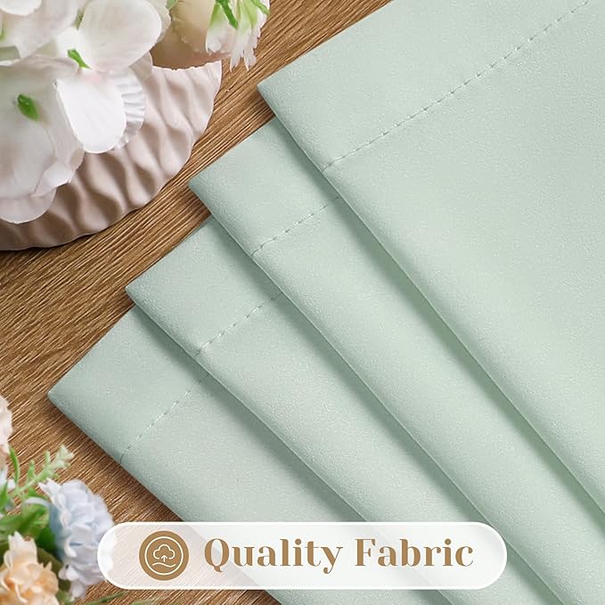 HOMEIDEAS Non-See-Through Sage Green Privacy Sheer Curtains, 30 X 36 Inches Long 2 Panels Sheer Curtains Light Filtering Window Drapes for Bedroom Living Room